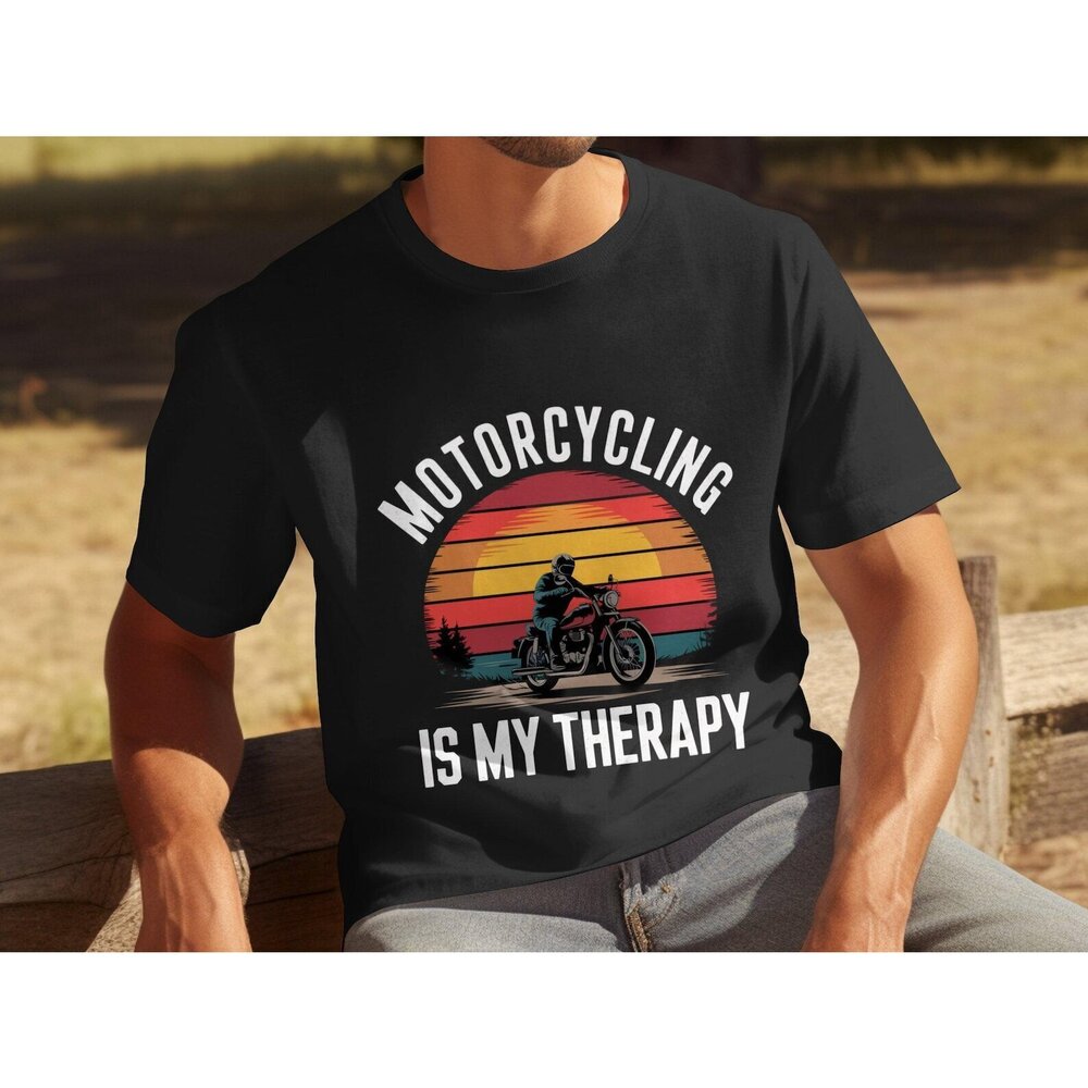 Funny Motorcycling Therapy T Shirt